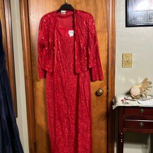 Long dress with jacket from fashion bug size 16 color red
